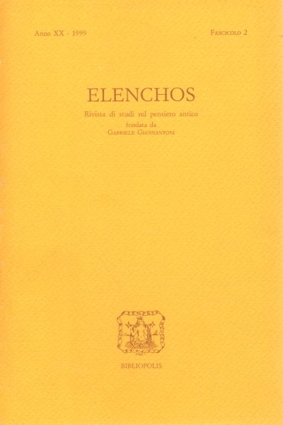 Elenchos, Anno XX - 1999, Fascicolo 2