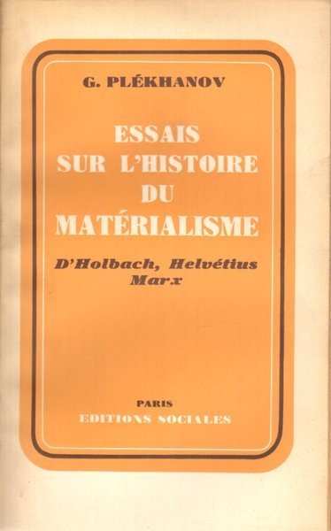 Essais sur l'histoire du matérialisme
