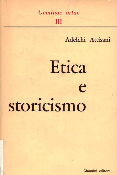 Etica e storicismo