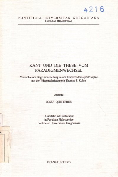 Kant und die These vom Paradigmenwechsel