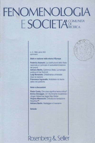 Fenomenologia e società, comunità di ricerca - n. 2, anno …