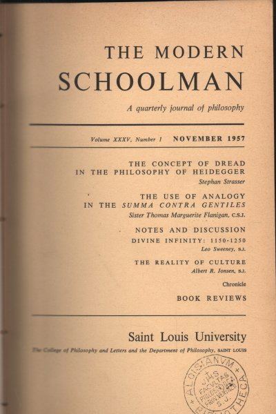 The Modern Schoolman volume XXXII, 1954-1955