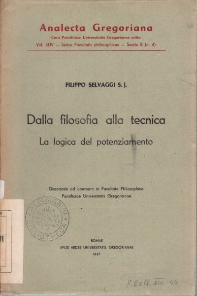 Dalla filosofia alla tecnica