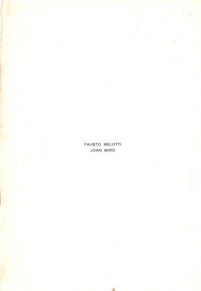 Opere di Fausto Melotti, Joan Mirò | Immagine principale