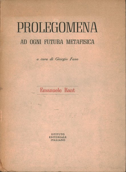 Prolegomena ad ogni futura metafisica