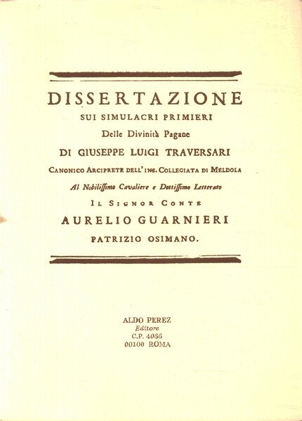 Dissertazione sui simulacri primieri | Immagine principale