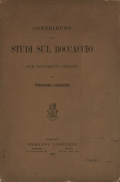 Contributi agli studi sul Boccaccio con documenti inediti