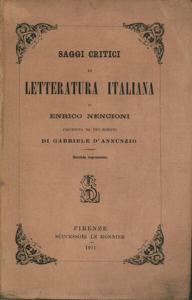 Saggi critici di letteratura italiana