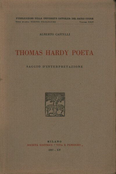 Thomas Hardy poeta. Saggio d'interpretazione