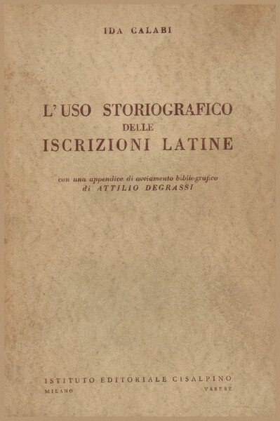 L'uso storiografico delle iscrizioni latine