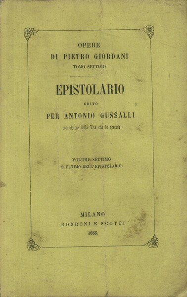 Epistolario di Pietro Giordani. Volume settimo