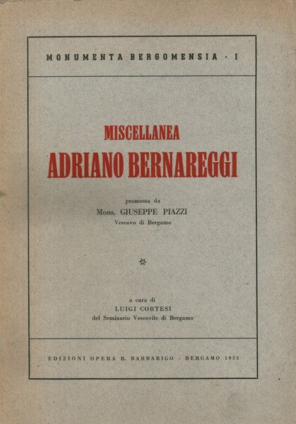 Miscellanea Adriano Bernareggi