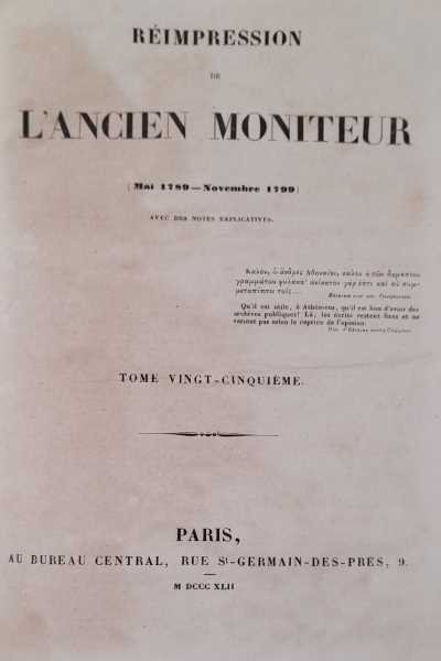 Réimpression de L'ancien Moniteur. Mai 1789 - Novembre 1799. Tome …