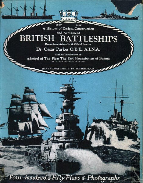 British battleships. Warrior 1860 to Vanguard 1950