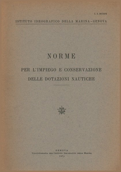 Norme per l'impiego e conservazione delle dotazioni nautiche