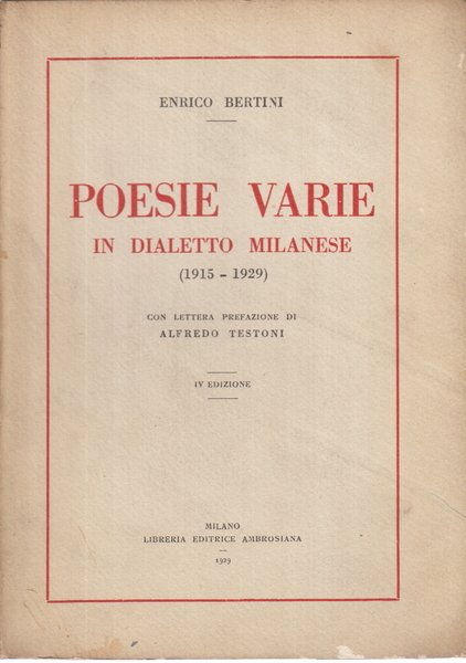 Poesie varie in dialetto Milanese (1915-1929)