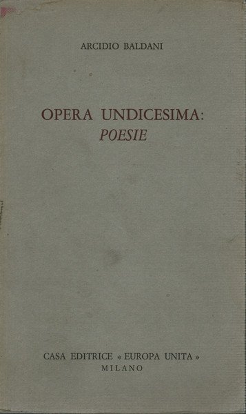 Opera Undicesima: Poesie