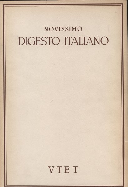 Novissimo digesto italiano. Volume XVIII: SPI-TEN