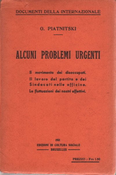 Alcuni problemi urgenti