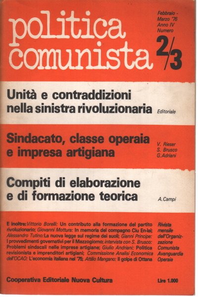 Politica comunista n.2/3 febbraio-marzo 1976 | Immagine principale