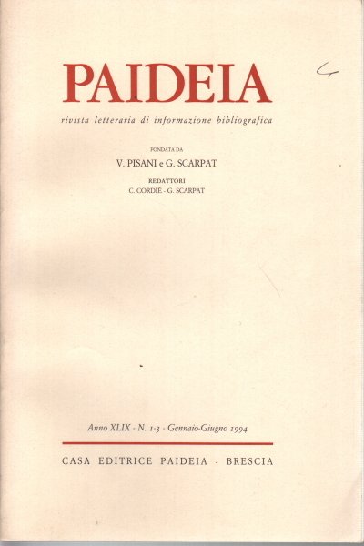Paideia. Anno XLIX, 1994. Volumi 2