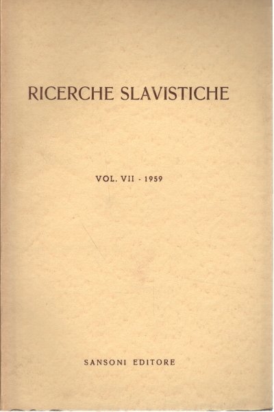 Ricerche slavistiche Vol. 7