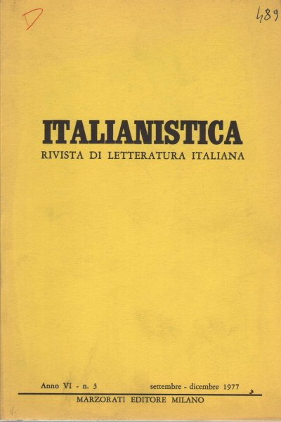 Italianistica, Anno VI - n.3, settembre-dicembre 1977