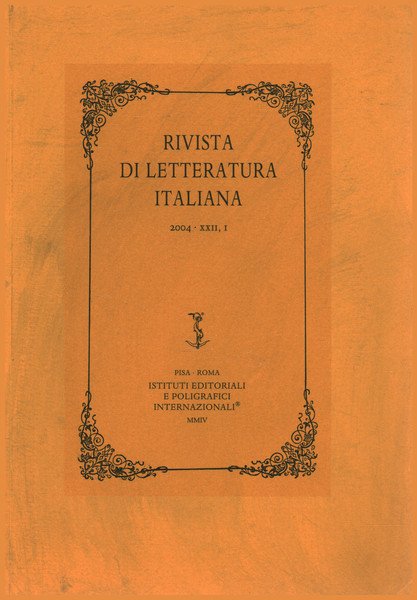 Rivista di letteratura italiana 2004,XXII,I