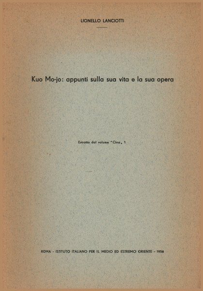Kuo Mo-jo: appunti sulla sua vita e la sua opera