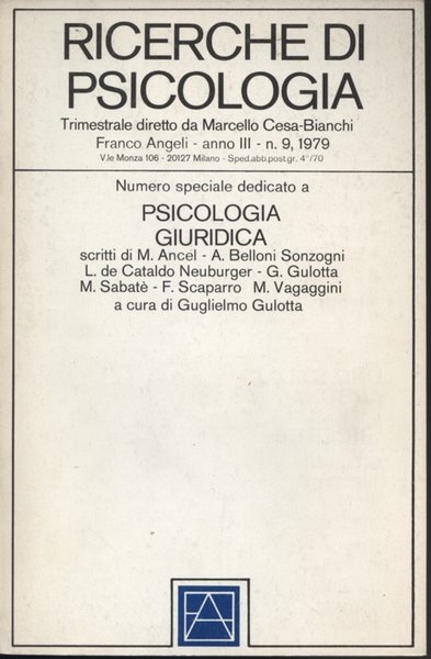 Ricerche di psicologia anno II n. 9, 1979