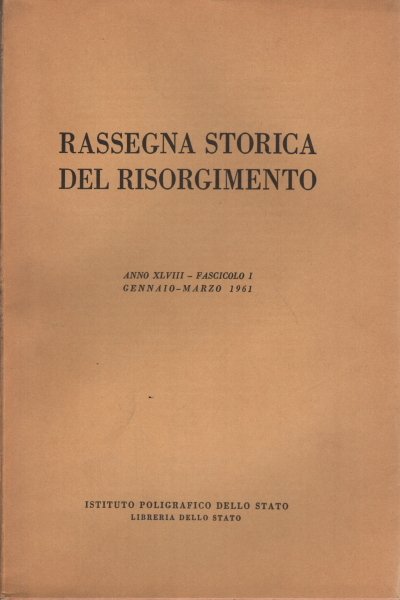 Rassegna storica del Risorgimento, anno XLVIII, 1961 (4 fascicoli) | Immagine principale