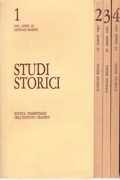 Studi storici. Rivista trimestrale Anno XXII, 1981 (4 Volumi)