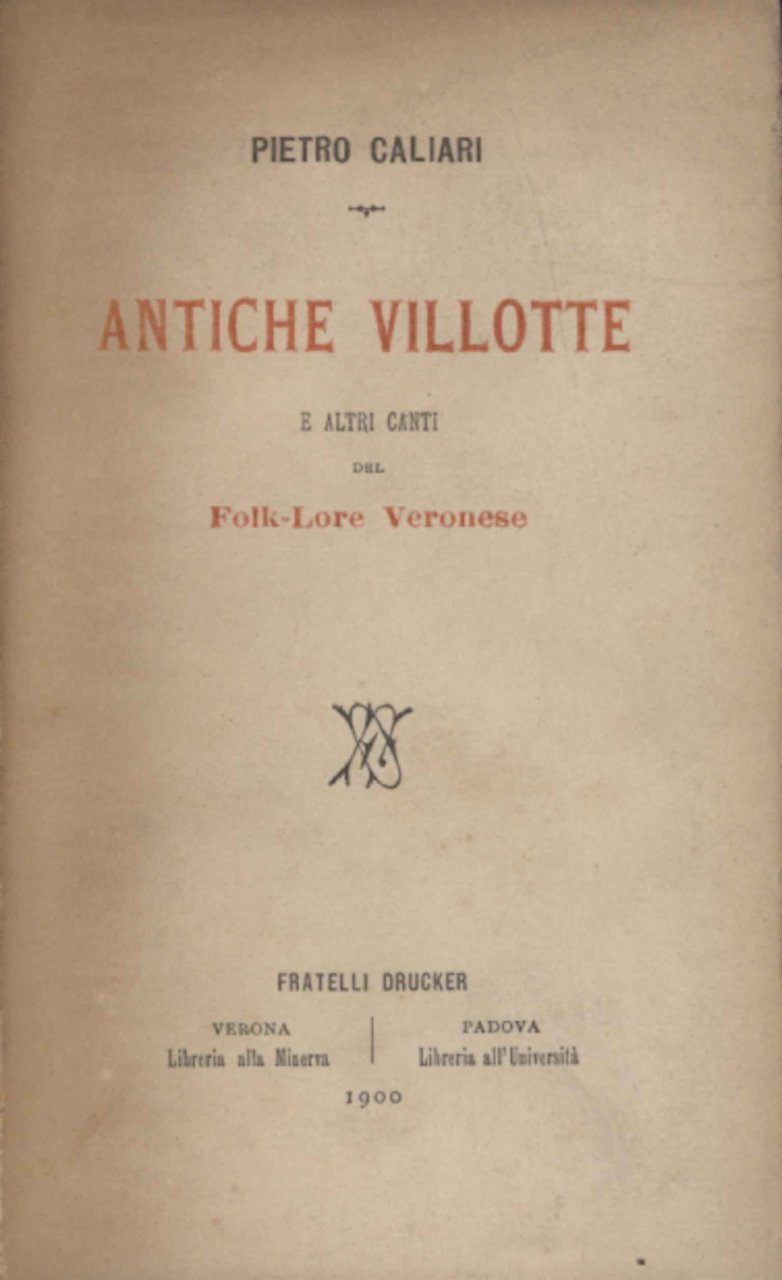 Antiche Villotte e altri canti del Folk-Lore Veronese | Immagine principale