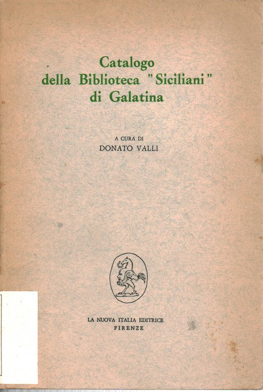 Catalogo della biblioteca Siciliani di Galatina