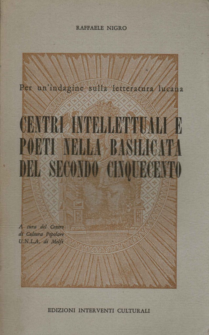 Centri intellettuali e poeti nella Basilicata del secondo Cinquecento
