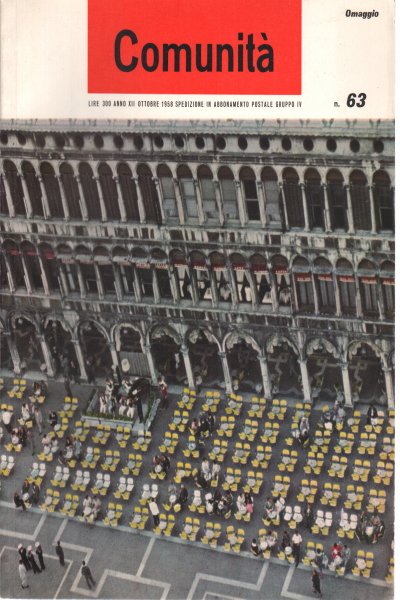 Comunità. Rivista mensile del Movimento Comunità. Anno XII n. 63 …