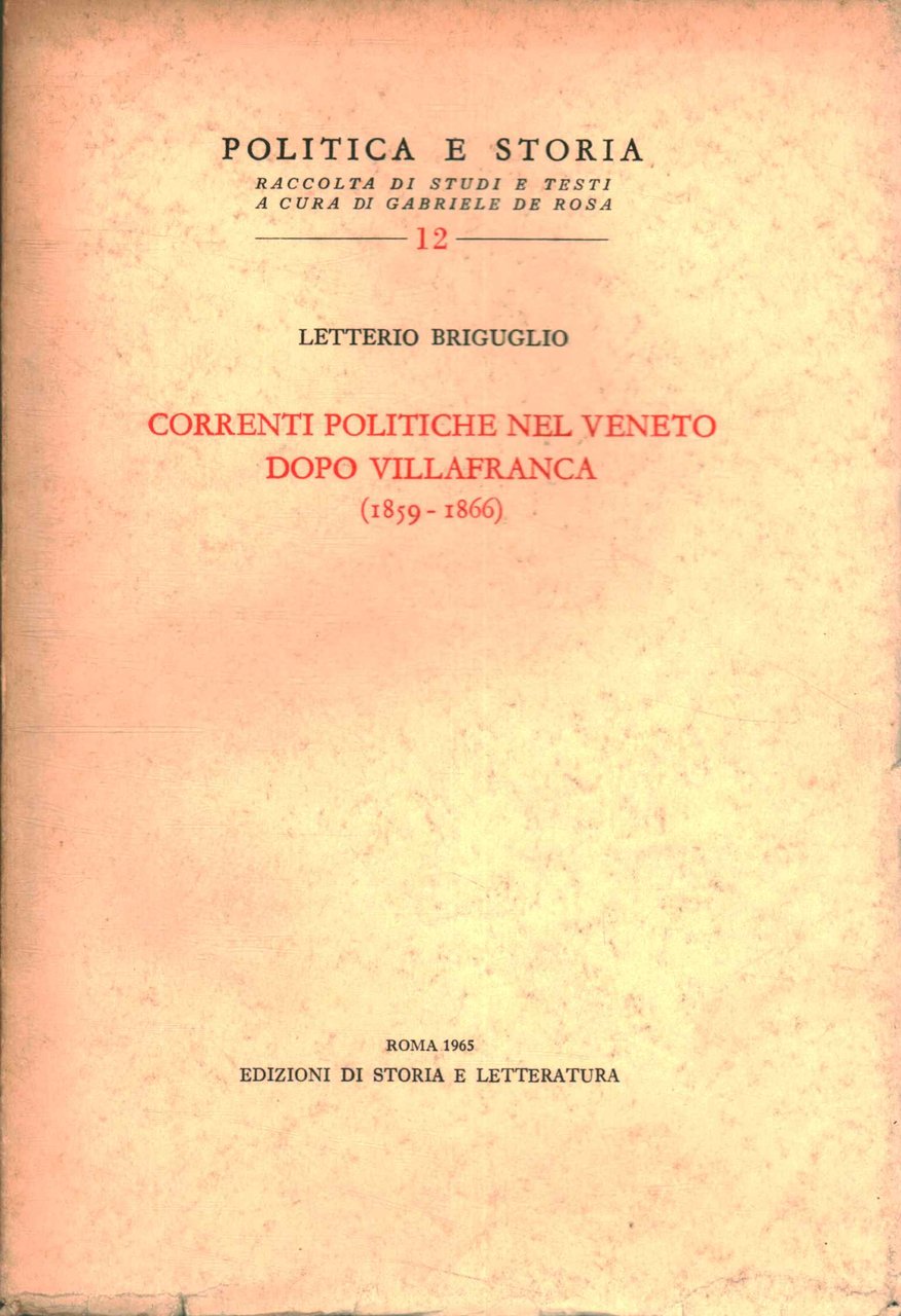 Correnti politiche nel Veneto dopo Villafranca