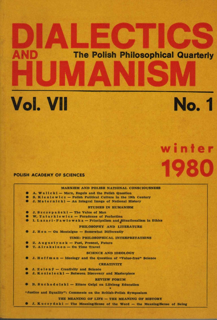Dialectics and humanism. The Polish Philosophical Quarterly (Vol. VII-No. 1)