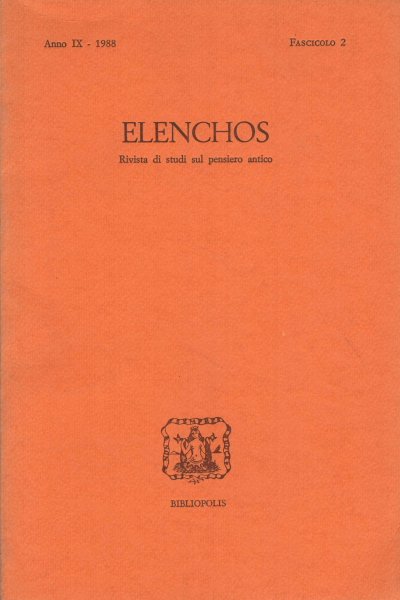 Elenchos, Anno IX - 1988, Fascicolo 2