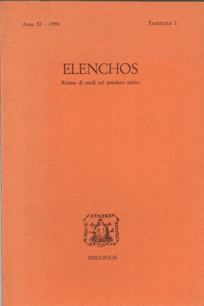 Elenchos, Anno XI - 1990, Fascicolo 1