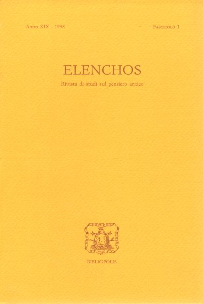 Elenchos, Anno XIX - 1998, Fascicolo 1