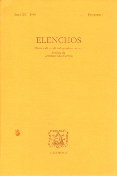 Elenchos, Anno XX - 1999, Fascicolo 1