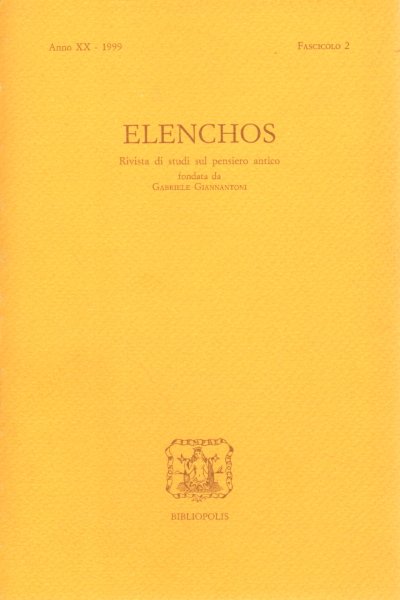 Elenchos, Anno XX - 1999, Fascicolo 2