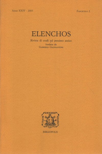Elenchos, Anno XXIV - 2003, Fascicolo 2