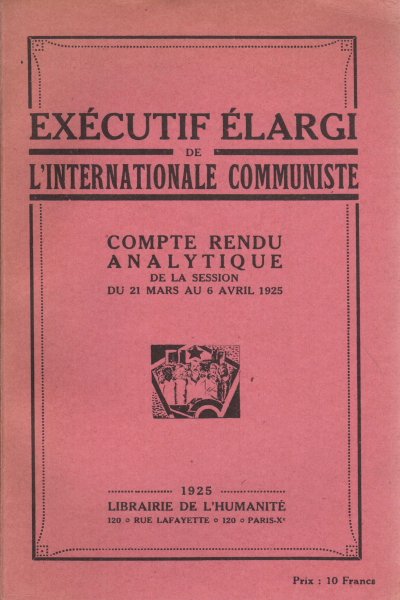 Exécutif Élargi de l'Internationale Communiste