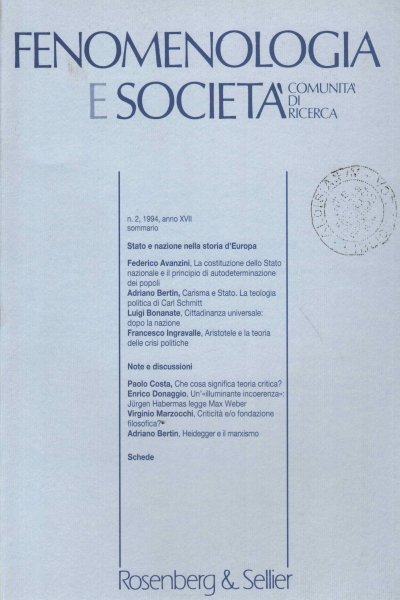 Fenomenologia e società, comunità di ricerca - n. 2, anno …
