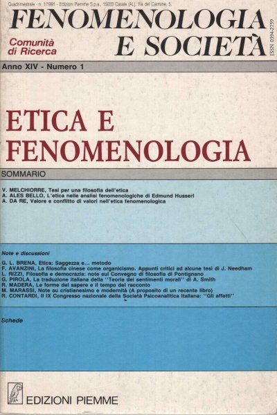 Fenomenologia e società. Periodico di filosofia - n. 1, 1991, … | Immagine Gallery 2