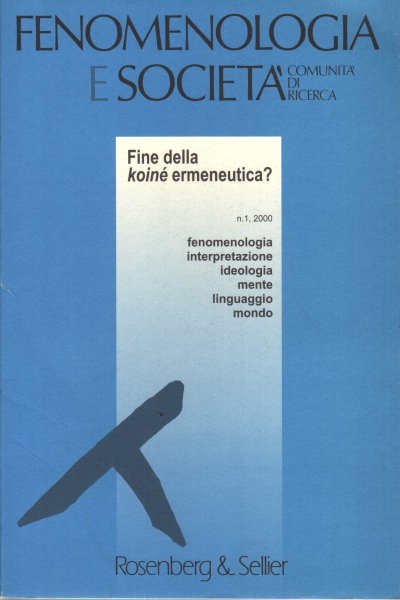 Fenomenologia e società. Periodico di filosofia - n. 1, 2000, … | Immagine Gallery 2