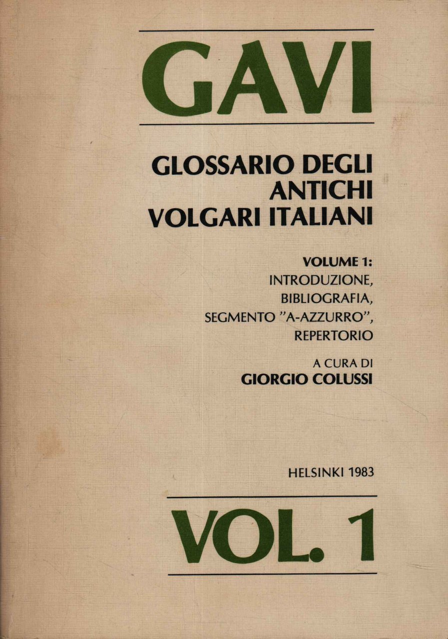 GAVI: Glossario degli antichi volgari italiani