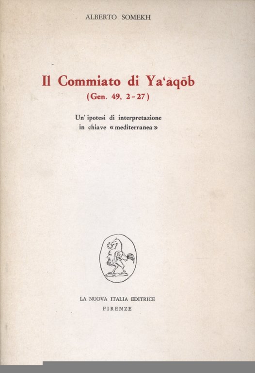 Il commiato di Ya'aqob (Gen. 49, 2-27)